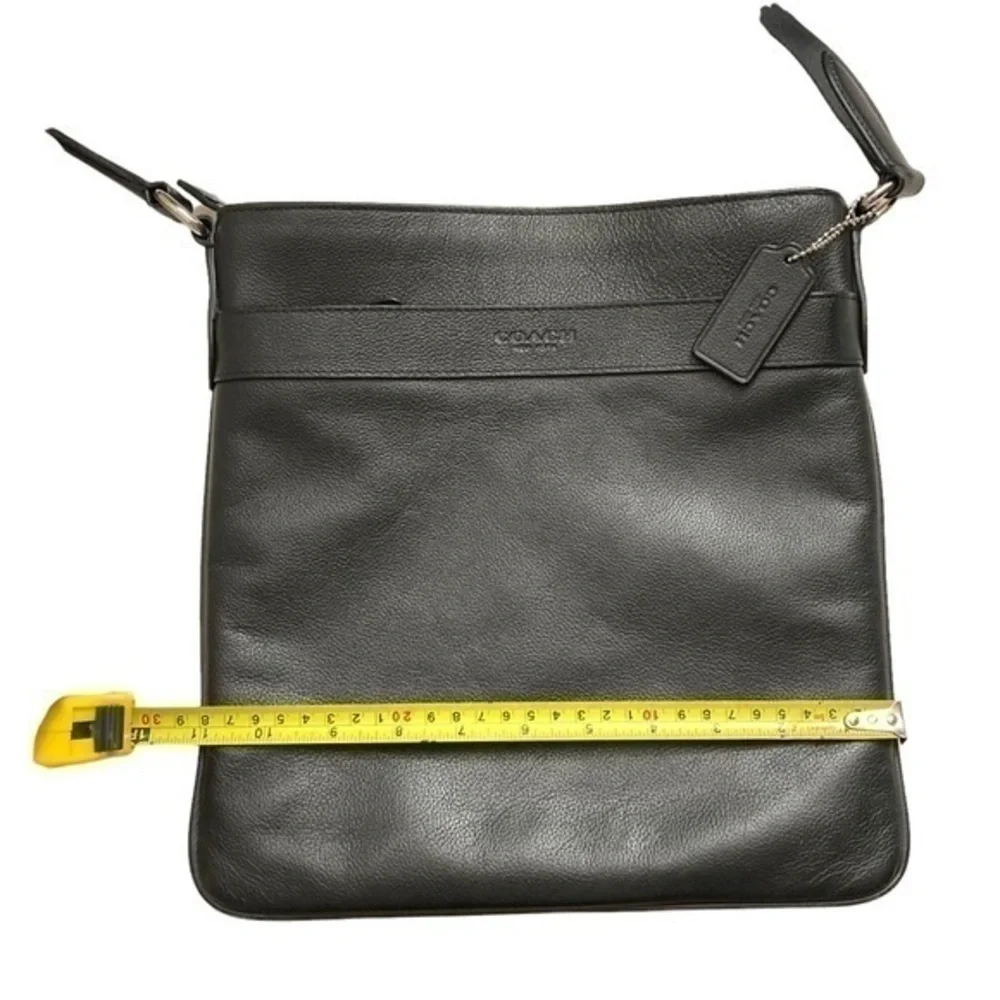 Coach black leather mens womens unisex messenger bag F54780